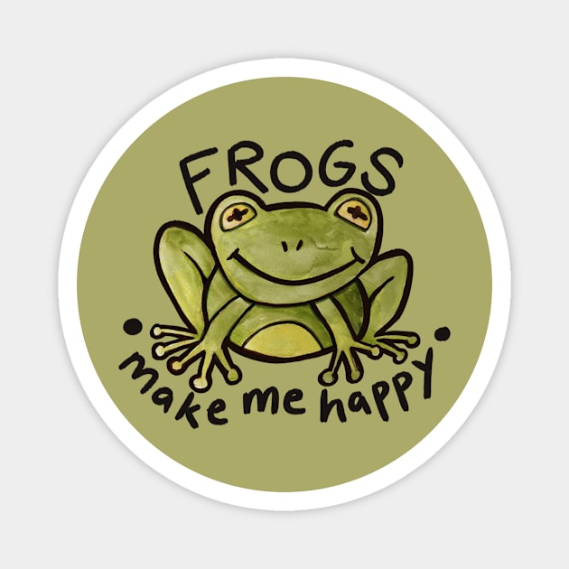 Frogs make me happy Magnet by bubbsnugg